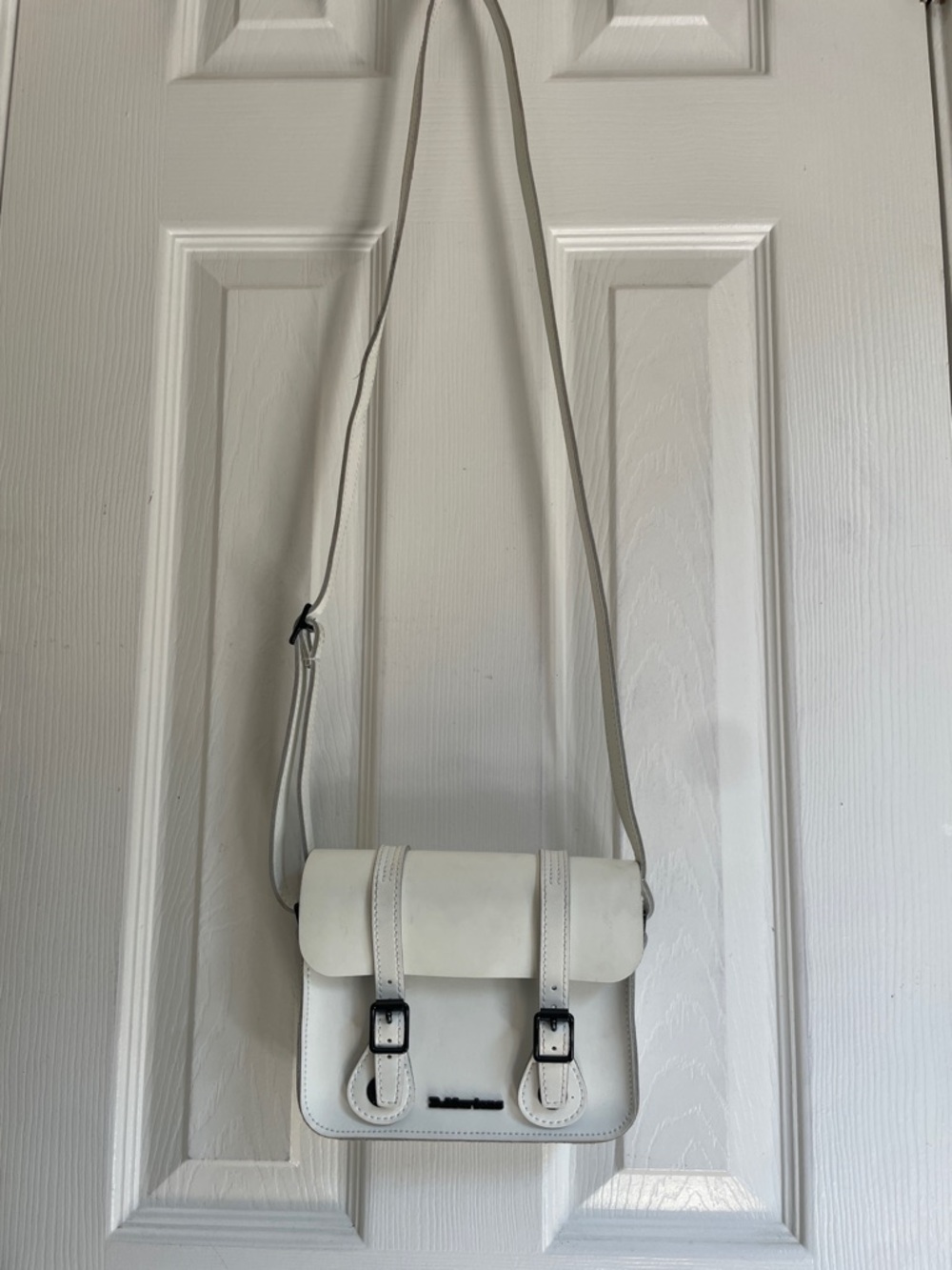 White Dr. Marten Crossbody Preppy Quiet Luxury 100% Leather Bag